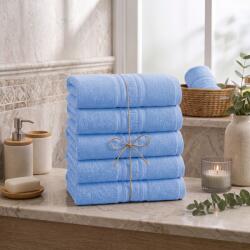 Ralex Pucioasa Pachet 5 prosoape baie 70x140 cm Bumbac 100%, Greek Border 500 grame/mp, Bleu (Azure Oasis) (100.279-5-110241) Prosop