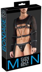 Svenjoyment BONDAGE Set pentru Bărbați cu Top Ham Jock și Cătușe - Negru , L