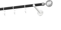 MCe System - Galerie 19 mm bară standard - simplă - SFERA - negru alb (GKL/191/O/BWSFE) Suport draperie
