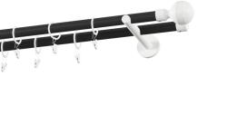 MCe System - Galerie 19x19 mm bară standard - dublă - GABI - negru alb (GKL/192/O/BWGAB) Suport draperie