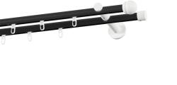 MCe System - Galerie 19x19 mm bară cu șină - dublă - TODI MAX - negru alb (GKL/192/D/BWTOD) Suport draperie