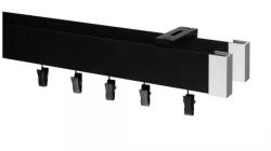 MCe System - Galerie MODERN dublă - fixare pe perete - nuanța NEGRU (MOD/2DR/STR/CIE) Suport draperie