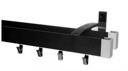 MCe System - Galerie MODERN dublă - fixare pe perete - nuanța NEGRU (MOD/2DR/STE/CIE) Suport draperie