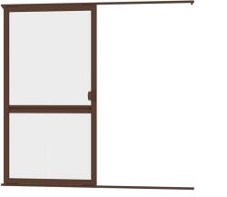 Fornest - Plase anti-insecte pentru UȘI - glisante - MARO ÎNCHIS RAL8019 - cu traversă (SH/POS/DV/B/P456)