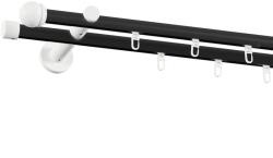 Fornest - Galerie 19x19 mm bară cu șină - dublă - TODI MAX - negru alb (GKL/192/D/BWTOD) Suport draperie