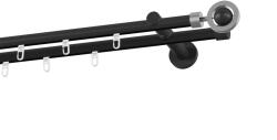 MCe System - Galerie 19x19 mm bară cu șină - dublă - SFERA - negru (GKL/192/D/BBSFE) Suport draperie