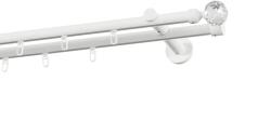 MCe System - Galerie 19x19 mm bară cu șină - dublă - BILA CRYSTAL - alb (GKL/192/D/WWCGU) Suport draperie