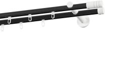 MCe System - Galerie 19x19 mm bară cu șină - dublă - TECHNO - negru alb (GKL/192/D/BWTEC) Suport draperie