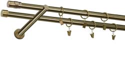 Fornest - Galerie 19x19 mm - dublă - CYLINDER - antic (GAL/19X19/ACYL) Suport draperie