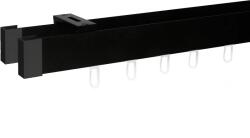 Fornest - Galerie MODERN cu 2 șine - fixare pe tavan - nuanța NEGRU (MOD/2DR/STR/CIE) Suport draperie