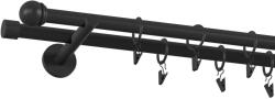 Fornest - Galerie 19x19 mm bară standard - dublă - TODI MAX - negru (GKL/192/O/BBTOD) Suport draperie