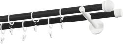 MCe System - Galerie 19x19 mm bară standard - dublă - TODI MAX - negru alb (GKL/192/O/BWTOD) Suport draperie