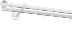 Fornest - Galerie 19x19 mm bară cu șină - dublă - BILA CRYSTAL - alb (GKL/192/D/WWCGU) Suport draperie