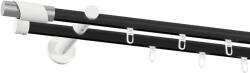 Fornest - Galerie 19x19 mm bară cu șină - dublă - PARIS - negru alb (GKL/192/D/BWPAR) Suport draperie