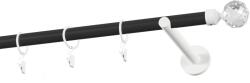 MCe System - Galerie 19 mm bară standard - simplă - BILA CRYSTAL - negru alb (GKL/191/O/BWCGU) Suport draperie