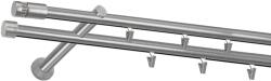 Fornest - Galerie 19x19 mm - bară cu șină - dublă - CYLINDER CRYSTAL - satin (GAL/19X19D/SCYLCRY) Suport draperie
