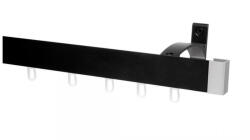 MCe System - Galerie MODERN simplă - fixare pe perete - nuanța NEGRU (MOD/1DR/STE/CIE) Suport draperie