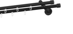 MCe System - Galerie 19x19 mm bară cu șină - dublă - PULLO - negru (GKL/192/D/BBPUL) Suport draperie