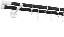 Fornest - Galerie 19x19 mm bară standard - dublă - TECHNO - negru alb (GKL/192/O/BWTEC) Suport draperie