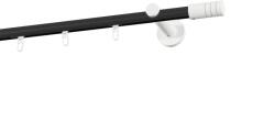 MCe System - Galerie 19 mm bară cu șină - simplă - TECHNO - negru alb (GKL/191/D/BWTEC) Suport draperie