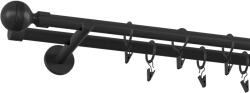 Fornest - Galerie 19x19 mm bară standard - dublă - GABI - negru (GKL/192/O/BBGAB) Suport draperie