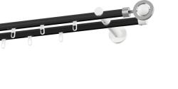 MCe System - Galerie 19x19 mm bară cu șină - dublă - SFERA - negru alb (GKL/192/D/BWSFE) Suport draperie