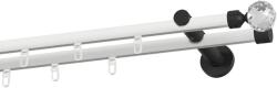MCe System - Galerie 19x19 mm bară cu șină - dublă - BILA CRYSTAL - alb negru (GKL/192/D/WBCGU) Suport draperie