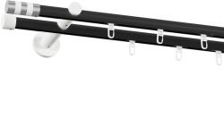 Fornest - Galerie 19x19 mm bară cu șină - dublă - CILINDRU - negru alb (GKL/192/D/BWVAL) Suport draperie