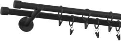 Fornest - Galerie 19x19 mm bară standard - dublă - PULLO - negru (GKL/192/O/BBPUL) Suport draperie