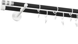 Fornest - Galerie 19x19 mm bară standard - dublă - CILINDRU - negru alb (GKL/192/O/BWVAL) Suport draperie