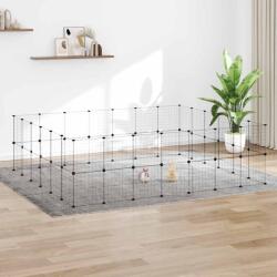 vidaXL Cușcă animale de companie cu ușă 52 panouri negru 35x35 cm oțel (3114041)
