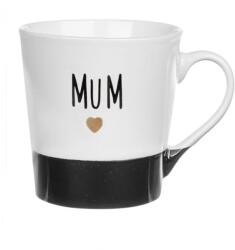  Cana New Bone cu Mesaj "MUM", Cadou 8 Martie, Ziua Mamei, Alb/Negru, 8.4 x 8 cm, 220 ml (1226252)