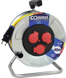 Commel Prelungitor electric pe tambur metalic Commel Profi 3 prize 40m cablu N07V3V3-F 3x1, 5 mm2, pentru exterior IP44 (COM-200-343)