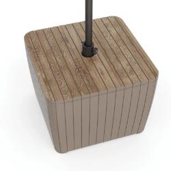 Keter 271473 Deco Luzon műrattan napernyőtartós kerti asztal - kőrisfa/cappucino