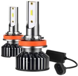 Techstar Set 2 LED-uri Auto Techstar® P8, H11/H9/H8, 40w, 4000 Lumeni, 6500K, AUTO, 12-24 Volti, ZES, Canbus, Miez Cupru, Radiator Aluminiu (SKU2469)