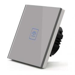 Techstar Intrerupator Touch Techstar® TG02, Sticla Securizata, Design Modern, Iluminare LED, 1 Faza, Gri (SKU2245)