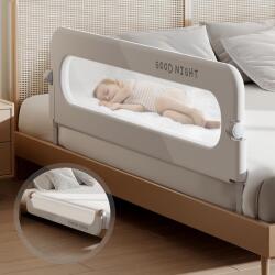 Dafity Trade SRL Bariera de protectie pentru pat copii 150 cmDAFITYÂŽ, pliabila, cu inaltime reglabila 66-78cm, rabatabila, stabilitate U-shape, lavabila, plasa ventilata (A15)