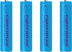 Esperanza Tölthető akkumulátor NI-MH AAA 1000mAh 4db, kék 73320 (EZA102B)