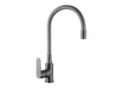 INVENA JOGA PLUS konyhai csaptelep, álló, flexibilis kifolyócsővel, gun-metal (BZ-32-P24-L)