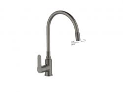 Invena KSANTI SLIM 2F konyhai csaptelep, álló, flexibilis kifolyócsővel, 2 funkciós, gunmetal (BZ-37-005-L)