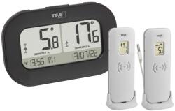 TFA Termometru digital wireless TFA Dostmann DOUBLE CHECK, 2 senzori, alarma temperatura, negru (91527233)