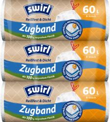 Swirl Sacose de gunoi Swirl 60L, rezistente, cu banda de inchidere, set 3x8 bucati (20884505)