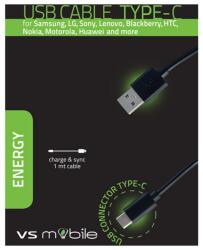  Cablu VS Mobile - W1MMC, USB-A/USB-C, 1 m, negru (W1MMC)