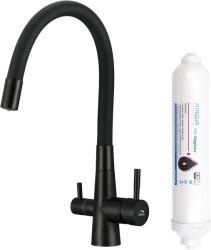 Laveo Riveco baterie de bucatarie cu filtru pe picior negru BRIBB68D (BRIBB68D)