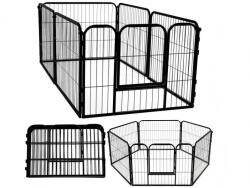 Pepita Tarcuri pentru animale de companie pliabile, convertibile, 6 piese, 165 x 80 x 60 cm - Negru (KF-MC6-6080)
