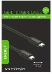 Forcell Cablu VS Mobile - W1MCCPD, USB-C/USB-C, 1 m, negru (W1MCCPD)