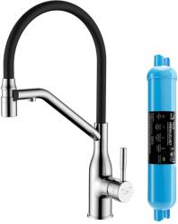 Laveo Colina 2.0 baterie de bucatarie cu filtru pe picior crom-negru BC2C778D (BC2C778D)