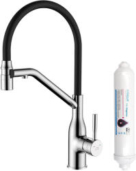 Laveo Colina 2.0 baterie de bucatarie cu filtru pe picior crom-negru BC2B778D (BC2B778D)