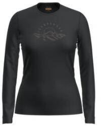 Icebreaker Merino 200 Oasis LS Crewe Sunrise Summit Women Tricou cu mânecă lungă BLACK M