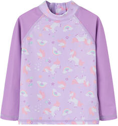 Losan Filtru UV unicorn imprimare cu mânecă lungă fete înot tricou violet pal (1455D6)
